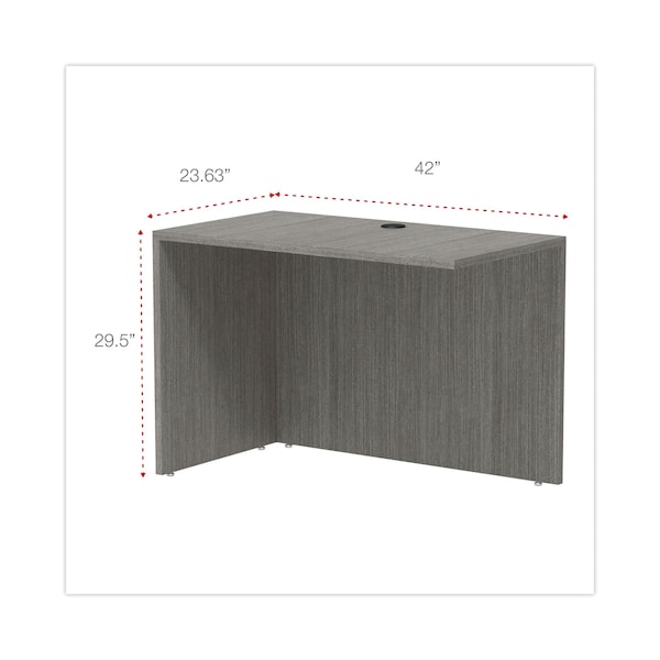 Alera Valencia Series Reversible Return/Bridge Shell, 42w X 23.63d X 29.5h, Gray